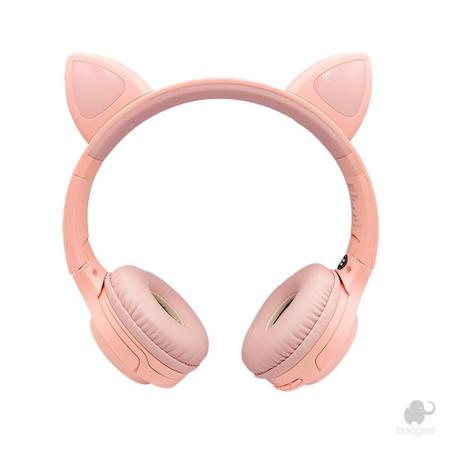 Fone de Ouvido com Redução de Ruído Orelha De Gato Rosa - Booglee -  Headphone Bluetooth - Magazine Luiza