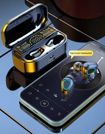 Fones de Ouvido Sem Fio Bluetooth 5.2 Fones de Ouvido Intra-Auriculares  Bluetooth Enc Fones de Ouvido com Cancelamento de Ruído com Microfone