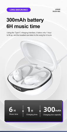 Imagem de Fone de Ouvido Sem Fio Bluetooth 5.3 Lenovo LP75 - Display LED - Preto ou Branco