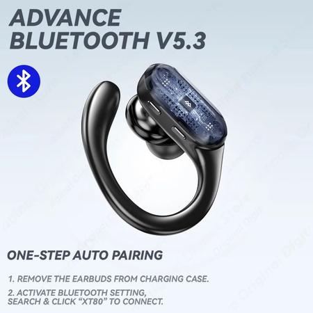 Imagem de Fone de Ouvido Sem Fio Bluetooth 5.3 Lenovo XT80 Corrida Esportes Games Vídeos - Display LED