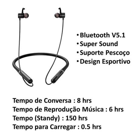 Fones De Ouvido Bluetooth Neckband, ímã Estéreo Sem Fio Bluetooth