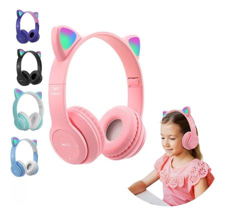 Fone De Ouvido Sem Fio Bluetooth Orelha Gatinho Infantil Led - Cem  Tecnologias