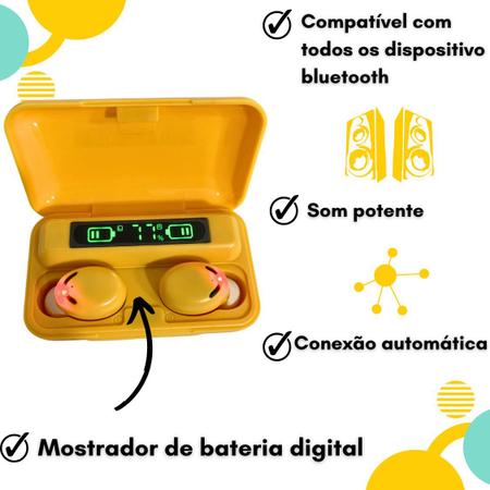 Imagem de Fone De Ouvido Sem Fio F9 Powerbank In Ear Par Duplo Premium