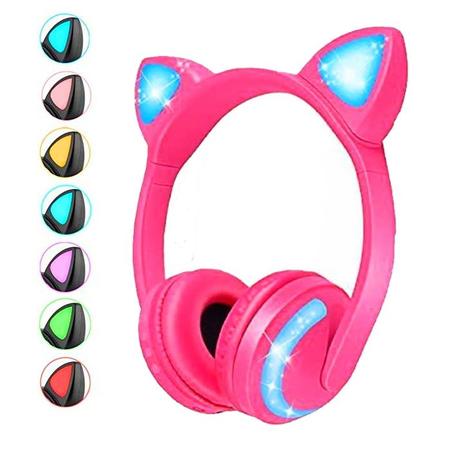 Headphone Headset Gatinho Orelha De Gato Com Led Fone De Ouvido