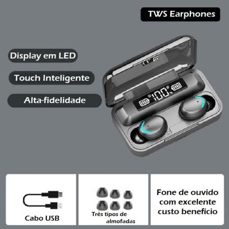 Casal tws fones de ouvido sem fio controle toque bluetooth fone 9d