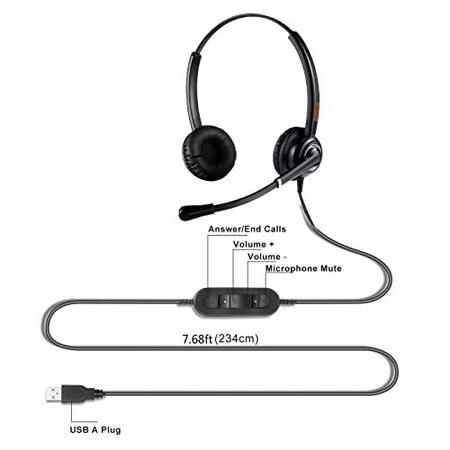 Imagem de Fone de ouvido USB com microfone com cancelamento de ruído