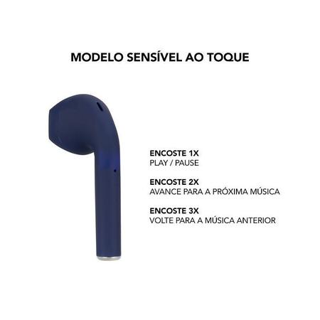 Imagem de Fone de Ouvido Wireless Bluetooth InPods 12 Azul Marinho - Booglee