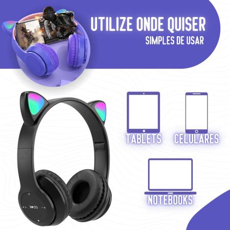 Fone Ouvido Orelha Gatinho Gata Bluetooth Sem Fio Infantil em Promoção na  Americanas