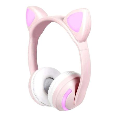 Fone de Ouvido com Redução de Ruído Orelha De Gato Rosa - Booglee -  Headphone Bluetooth - Magazine Luiza