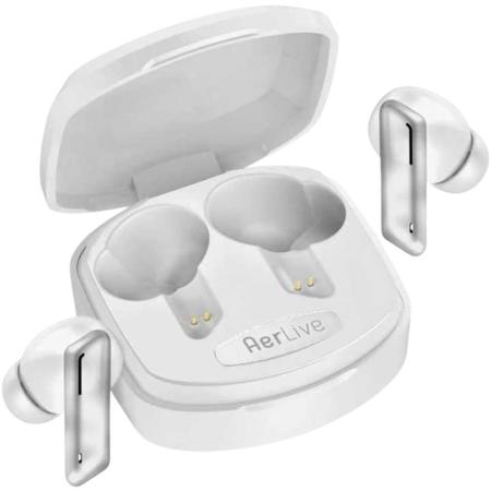 Imagem de Fone Headset Bluetooth Geonav - Branco Prata