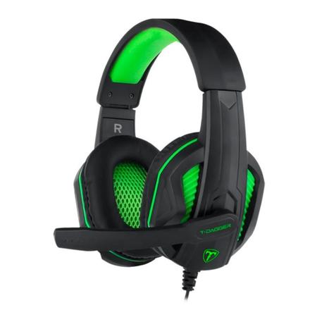 Imagem de Fone Headset Gamer T-Dagger Cook Preto e verde T-RGH100