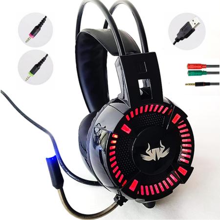 Imagem de Fone Microfone Headset Para Jogos Gamer 7.1 para PC Notebook Xbox Celular KP464