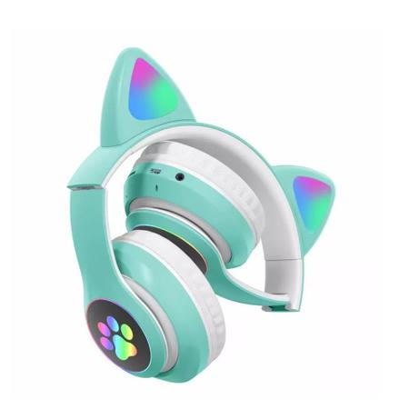 Fone De Ouvido Headphone Orelha De Gato Bluetooth P2 Led - E_IDEIAS ONLINE