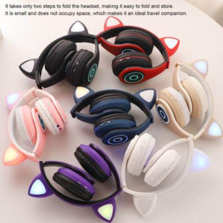 Fone Orelha De Gato Headphone Gatinho Com Led Fone Bluetooth]