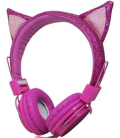 Fone Ouvido Headphone Orelha De Gato C/glitter