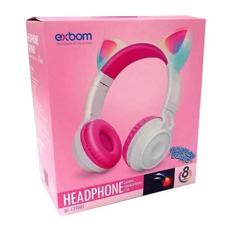 Fone Ouvido Headphone Orelha Gatinho Led Gamer Sem Fio