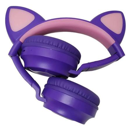 Fone Ouvido Headphone Orelha Gatinho Led Gamer Sem Fio