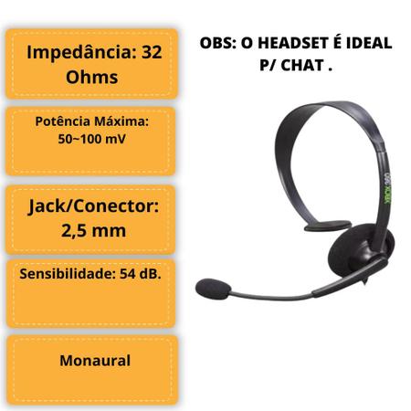 Fone Ouvido P/ Xbox 360 Slim Headset Microfone Jogue Online Chat Compatível  xbox 360 - microsoft - Headset com Fio - Magazine Luiza