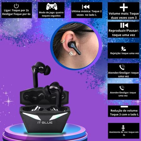 Fone Ouvido Wireless TWS Gamer Headset Bluettooh / Microfone Led Jogos  Música Baixa Latência - Knup - Headset Bluetooth - Magazine Luiza