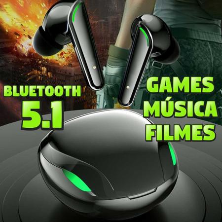 Fone Ouvido Wireless TWS Gamer Headset Bluettooh / Microfone Led