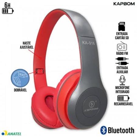 Imagem de Fones De Ouvido Extra Bass Headset ka-916 - Vermelho