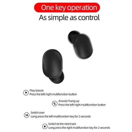 Imagem de Fones de ouvido sem fio Bluetooth A6S, kit com 2 unidades