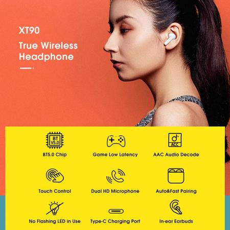 Imagem de Fones de ouvido sem fio XT90 Tws, fone de ouvido Bluetooth para jogos HD