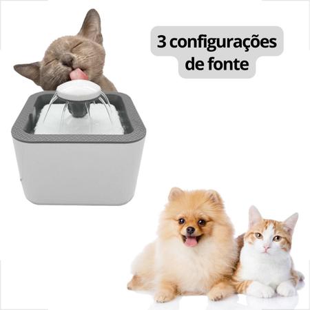 Imagem de Fonte Água Gato Cães Pet Filtro 2,5L USB - Branca