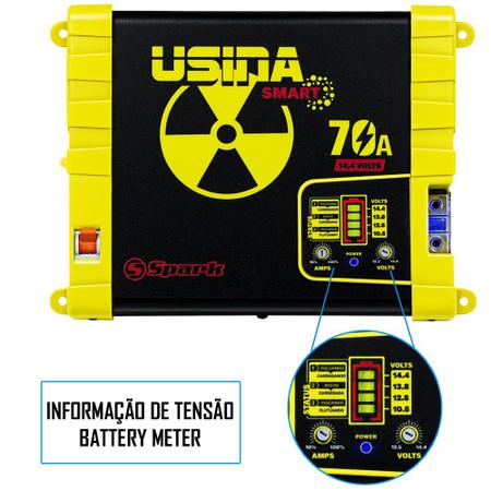 Imagem de Fonte Carregador Automotiva Usina 70A Plus Battery Meter