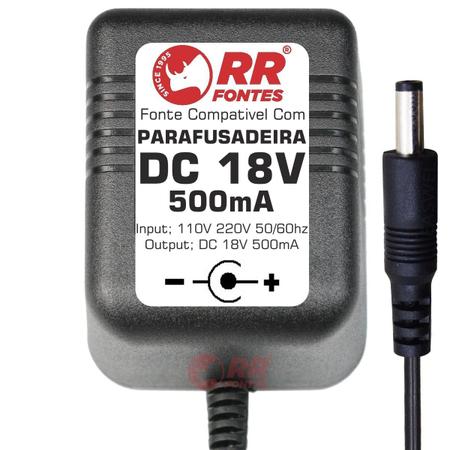 Fonte Carregador DC 18v Para Parafusadeira Black Decker Gc1801