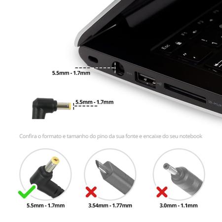 Imagem de Fonte Carregador para Notebook Acer 65W e 90W