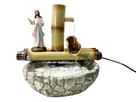 Imagem de Fonte Cascata Bambu 2 Quedas Com Jesus Misericordioso