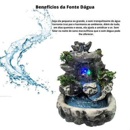 Imagem de Fonte Cascata Dágua Cristal com Led Colorido Casa e Jardim