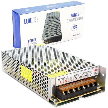 Imagem de Fonte Chaveada 12v 10a Bivolt Para Cameras Cftv Fita Led Lkf-1512 Luatek