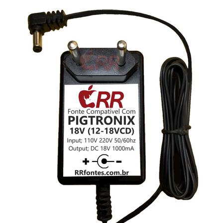 Imagem de  Fonte  DC 18V 1000mA Com Pedaleira de Efeitos Pigtronix Aria Disnortion ECHOLUTION 2 ULTRA PRO