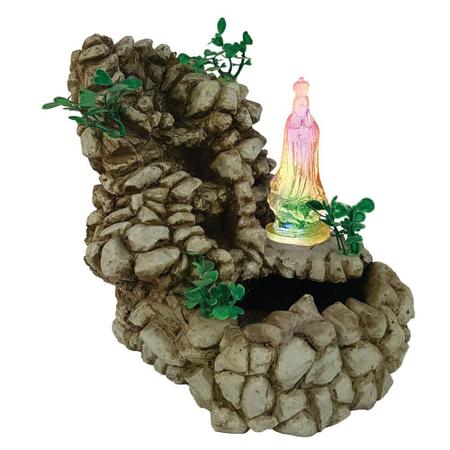 Imagem de Fonte de água Cascata de pedras Nossa Senhora de Fátima.