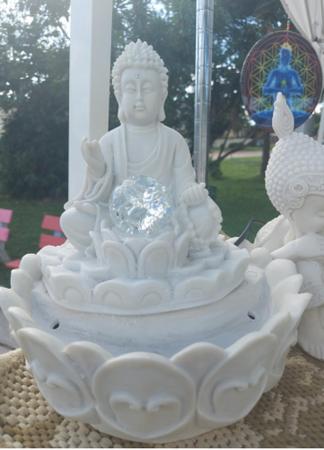 Imagem de Fonte de Água Maravilha Buda em Marmorite com Bolinha Bivolt