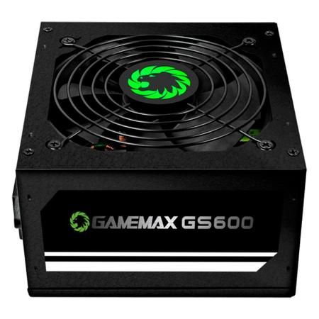 Fonte Gamemax, 600W, 80 Plus White, PFC Ativo, Bivolt, Preto - GS600 FONTE  CUSTO BENEFICIO 