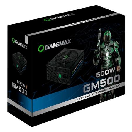 ChipArt - Fonte De Alimentação Preta 500w Gamemax Gm500 80 Plus Bronze!!  Garanta a sua:  #Fonte #gamemax #pcgamer