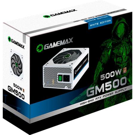 Fonte Gamemax GM500 500W, 80 Plus Bronze, PFC Ativo, White