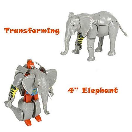 Imagem de Forest & 12th Jungle Animal Toys  Transforming Action Figure  Mudanças de um Brinquedo Animal Detalhado para um Brinquedo Robô Único em Segundos  Grande Presente para Meninas e Meninos (Elefante de 4"