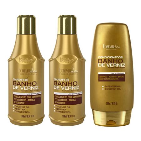 Imagem de Forever Liss Kit Banho De Verniz 2x Shampoo 300ml, Condicionador 200g