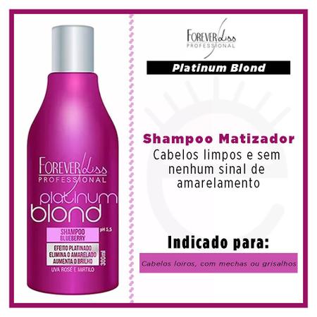 Forever Liss Platinum Blond - Shampoo Matizador - Forever Liss Professional  - Shampoo - Magazine Luiza