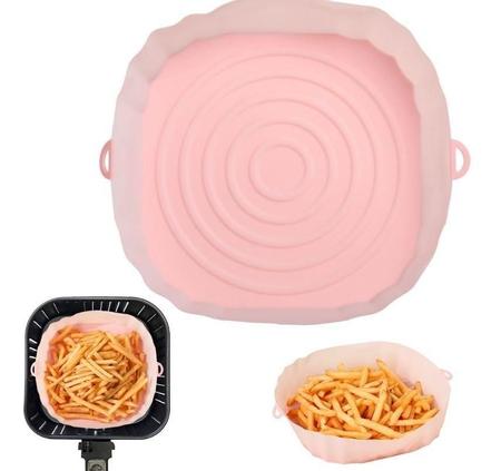 Imagem de Forma Cesto De Silicone Para Air Fryer Não Gruda Lavável