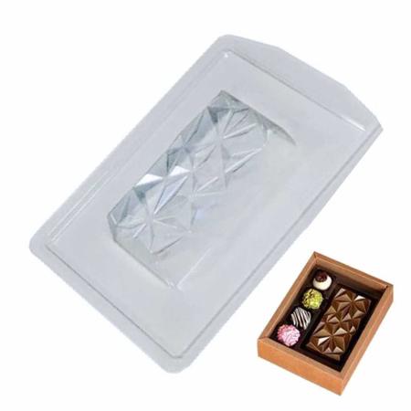 Imagem de Forma Chocolate Silicone 3 Partes Barra Tablete Diamantado