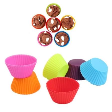 Imagem de Forma Coloridas Silicone Mini Bolo de Cupcake 12 Forminhas