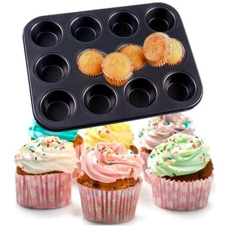 Imagem de Forma Cupcake 12 Cavidades Pão Mel Queijo Massa Brownie