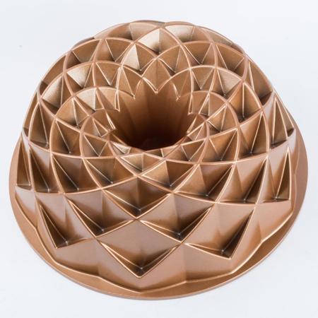 FORMA PARA BOLO MARISSA LOUNINA EM ALUMÍNIO FUNDIDO COM ANTIADERENTE BLOOM  CAKE PAN BRONZE 24CM 2