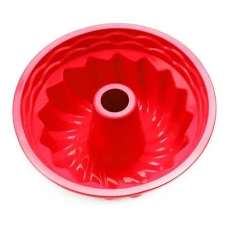 Imagem de Forma de Bolo Pudim Gelatina Silicone Furo Central 