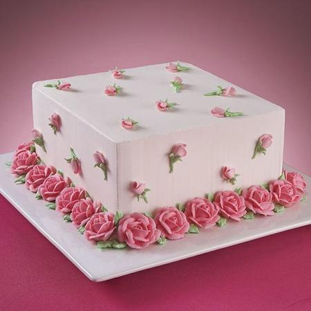 decoração bolo feminino quadrado